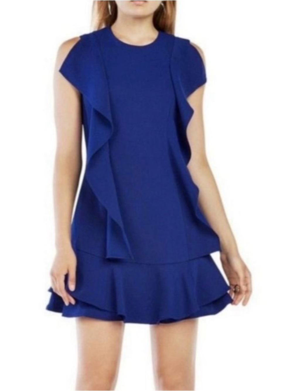 BCBG Max Azria Royal Blue Ruffle Dress XS